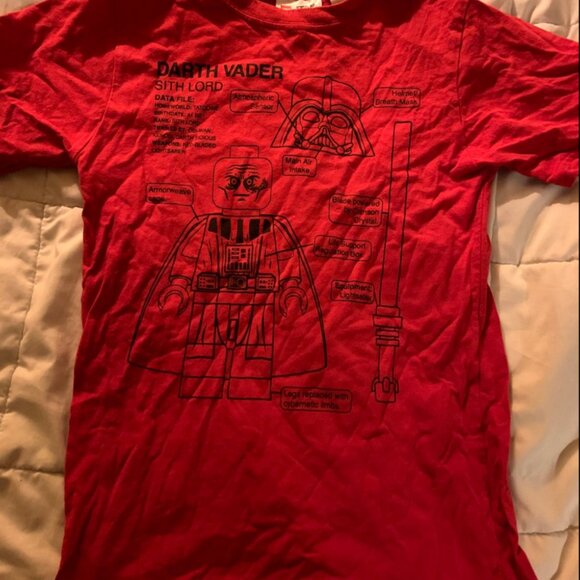 Red Star Wars Child Shirt with Lego Darth Vader - Picture 2 of 3